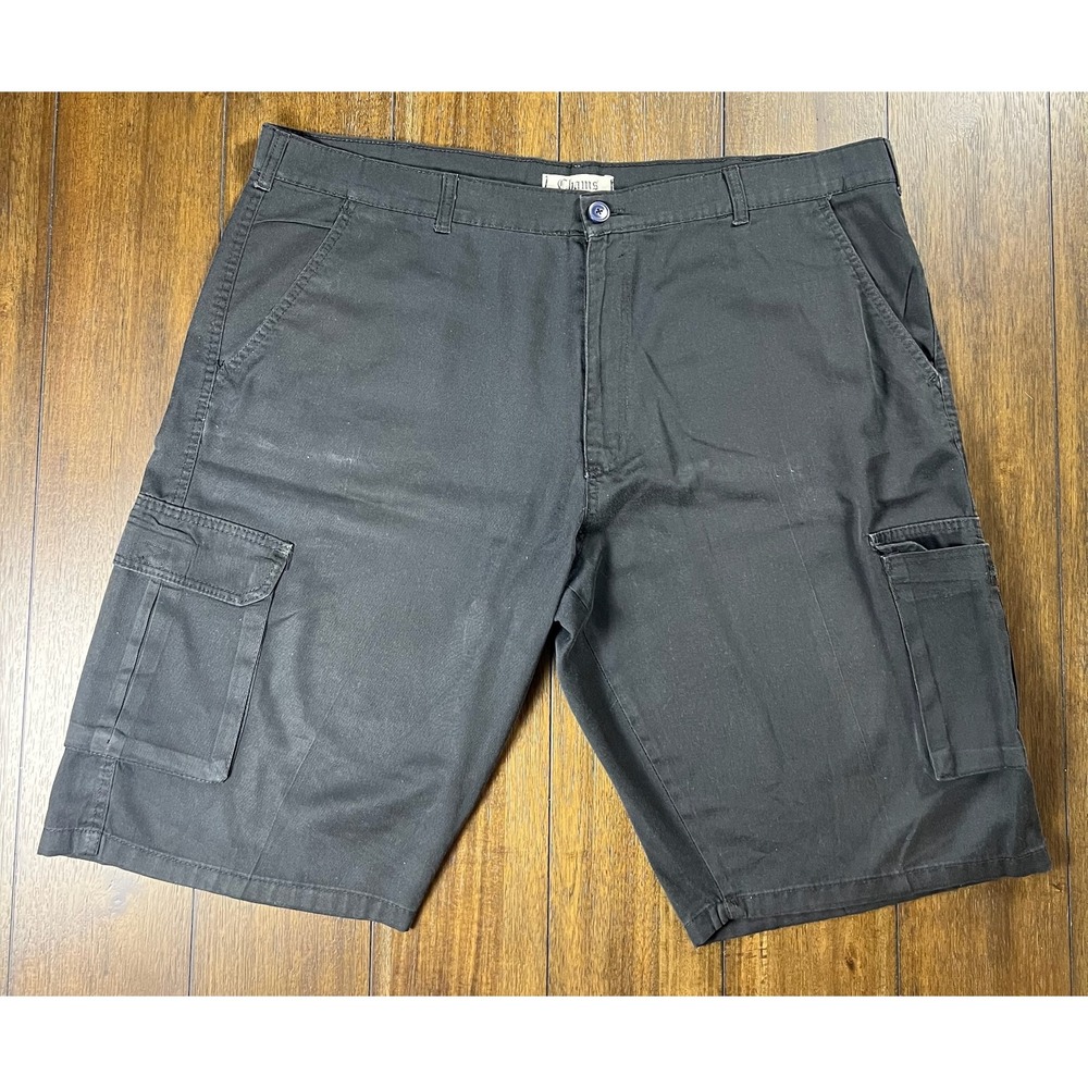 Chams Mens Black Cargo Shorts Size 44 Cotton Blend Utility Casual Gorpcore